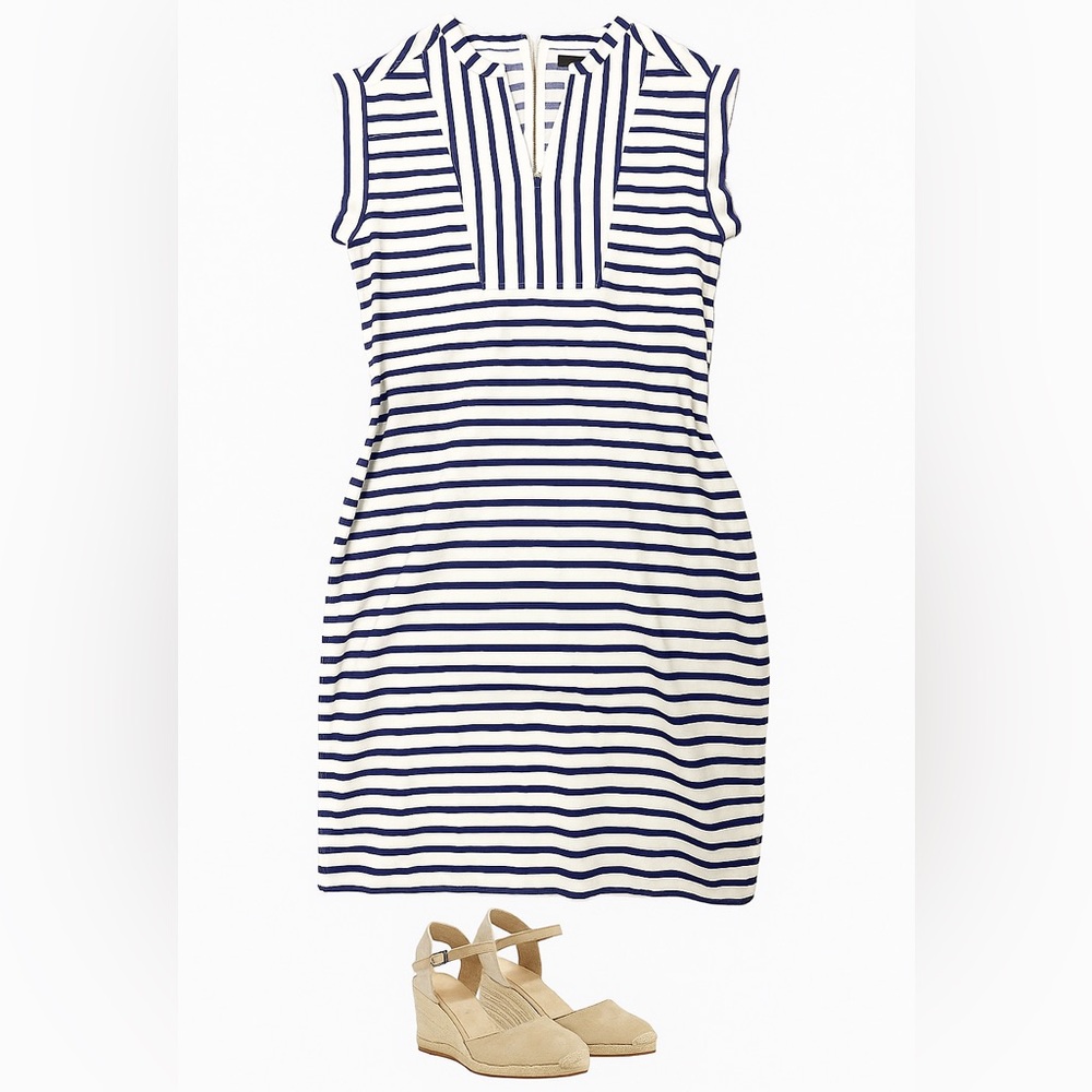 J.Crew Striped Sleeveless shift dress